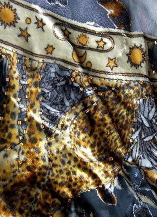 Велюрове кімоно з леопардовим принтом накидка кардиган кофта4 фото