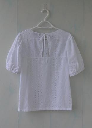 Блуза marks & spencer , вышивка, ришелье , хлопок6 фото