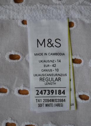 Блуза marks & spencer , вышивка, ришелье , хлопок9 фото