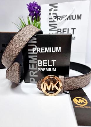 Ремінь пояс жіночий шкіряний в стилі michael kors / ремень пояс женский кожаный кожа в стиле michael kors