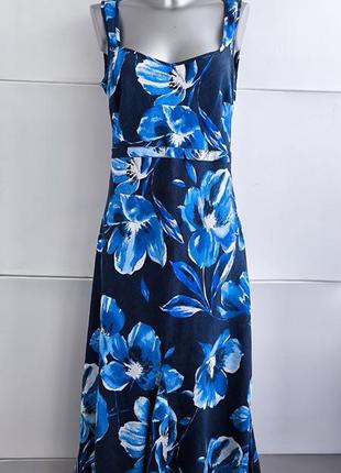 100% льон сукня міді marks & spencer з принтом