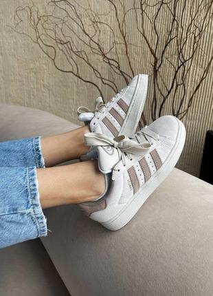 Кроссовки adidas campus oos premium beige3 фото