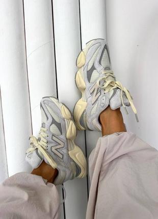 Кроссовки new balance 9060 quiartz grey team cream8 фото