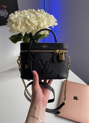 Сумка louis vuitton vanity pm bag monogram black/gold1 фото