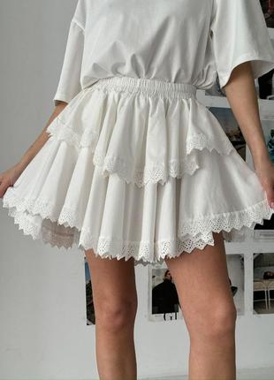 Дуже крута трендова спідничка🤍🖤🌺якісний дорогий ажур та тканина