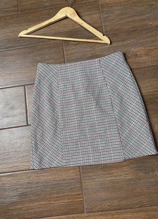 Гусиная лапка/картата юбка new look