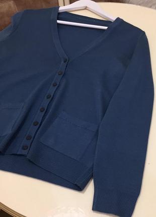 Кардиган з вовни меріно merino wool indigo blue cardigan оригінал  m