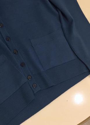 Кардиган з вовни меріно merino wool indigo blue cardigan оригінал  m2 фото