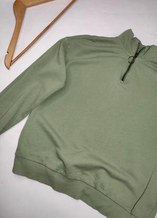 Свитшот женская толстовка зеленого цвета с молнией от бренда collins xs