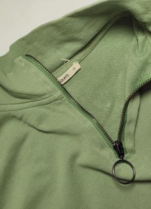 Свитшот женская толстовка зеленого цвета с молнией от бренда collins xs