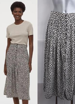 Юбка h&amp;m длиной миди с принтом и пуговицами