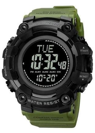Годинник наручний 2037ag skmei, army green, compass, 10291