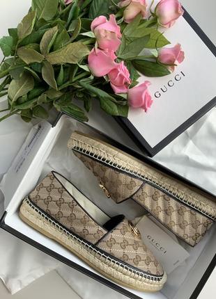 Gucci оригінальні люксові мокасини сліпони еспадрильі преміум сегменту