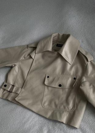 Кожаная куртка в стиле оверсайз &lt;unk&gt; косуха1 фото