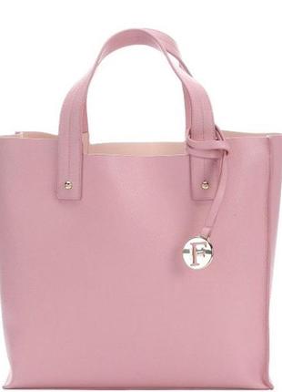 Кожаная сумка furla muse medium без плечевого ремня нежно-розовая1 фото