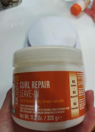 Несмываемый крем creme of nature leave-in для восстановления вьющихся волос, кокосовое молоко, 326 г