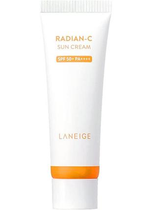 Солнцезащитный крем с витамином с laneige radian-c sun cream spf50+ pa++, 20 мл2 фото