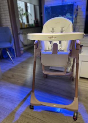 Стільчик для годування peg-perego prima pappa follow me рожеве золото