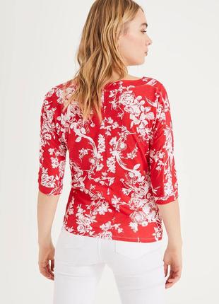 Брендовая яркая хлопковая блузка phase eight с цветочным принтом. размер uk18.3 фото