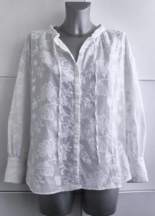 Блуза mango білого кольору з вишивкою