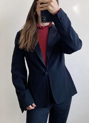 Піджак laura ashley чорний базовий класичний жіночий з атласними лацканами