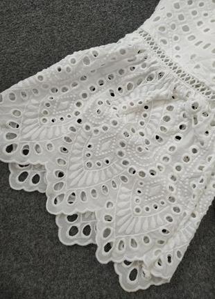 Біле бавовняне плаття вільного крою з вишивкою прошва mademoiselle r від la redoute, xs-s6 фото