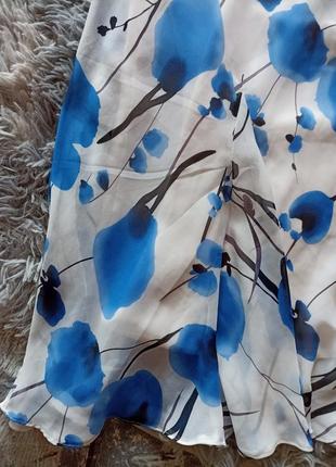Шифоновая юбка в цветочный принт 💙3 фото
