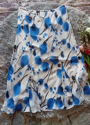 Шифоновая юбка в цветочный принт 💙1 фото