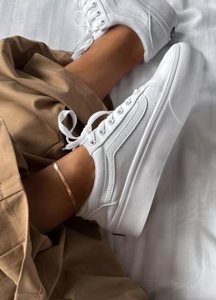 Жіночі білі кеди vans old school  platform white5 фото