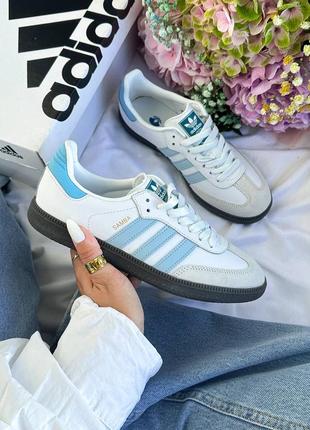 Adidas heel white blue, кроссовки женские адидас, кроссовки женские адидас самба