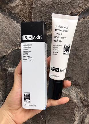 Pca skin weightless protection broad spectrum spf 45_ сонцезахисний крем для обличчя