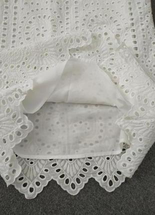 Біле бавовняне плаття вільного крою з вишивкою прошва mademoiselle r від la redoute, xs-s5 фото