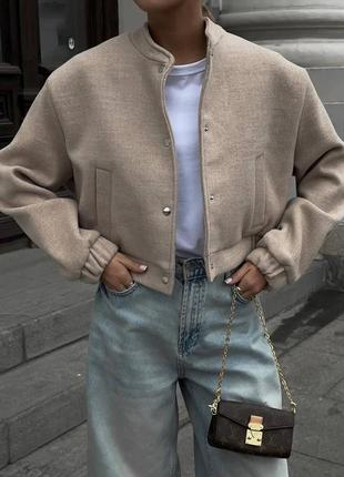 Стильный кашемировый бомбер 🔥 укороченный жакет, пиджак куртка кашемир