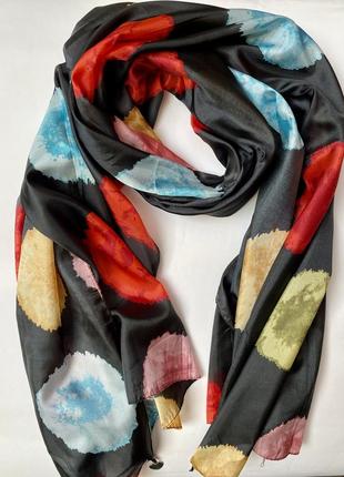 Шарф шелковый черный