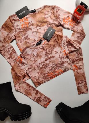 💥розпродаж💥лонгслів сітка  з довгим рукавом prettylittlething