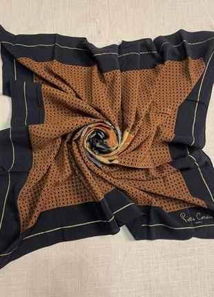 Стильный шелковый винтажный платок pierre cardin.4 фото