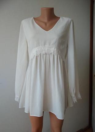 1+1=3 блуза з довгим рукавом з мереживом вільного крою