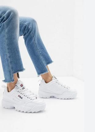 Білі шкіряні жіночі кросівки fila оригінал р. 37,5 устілка 23,5 см