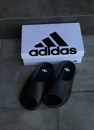 Мужские шлепанцы pants adidas черные тапочки адидас