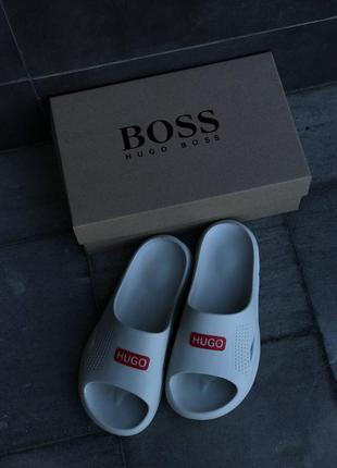 Мужские шлепанцы hugo белые тапочки hugo boss белые тапочки hugo boss