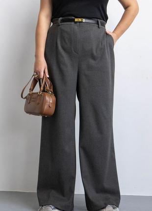 Теплые шерстяные брюки палаццо размеры от 50 до 68 талия на резинке