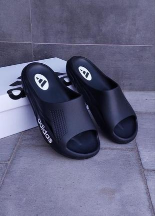 Мужские шлепанцы adidas черные тапочки адидас