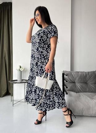 Женское платье-мини длинной миди шпатель батал6 фото