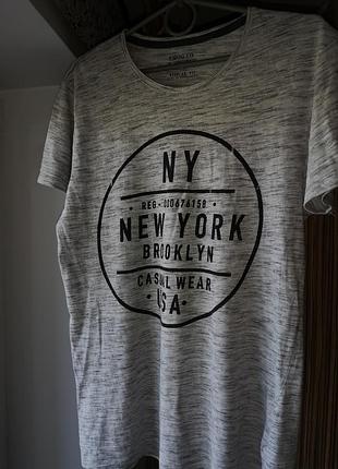 Футболка майка с принтом ny меланж унисекс
