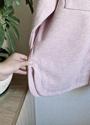 Женская розовая теплая рубашка оверсайз h&amp;m размер хл 7