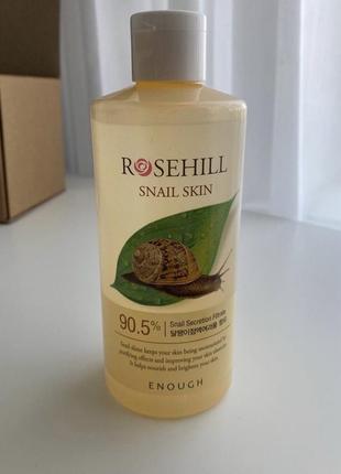 Тонер для обличчя з равликовим фільтратом enough rosehill snail skin 90%