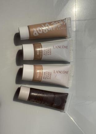 За 4шт. lancome teint idole ultra wear care & glow, fenty eaze drop, rose inc skin tint