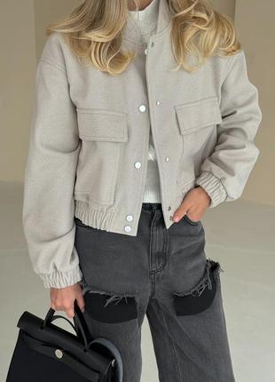 Вкорочений кашеміровий бомбер