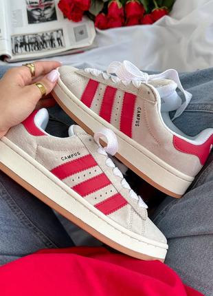 Adidas campus 00s beige red женские кроссовки адидас кампус