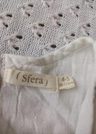 Ніжна біла блузка з мереживом для дівчинки блузочка з бавовни3 фото